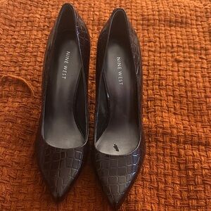 Nine West Dark Croc-Patterned Heels
